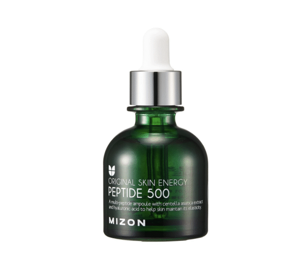 MIZON Peptide 500 Ampoule Peptides Adenosine Hyaluronic Acid Centella Asiatica Skin Elasticity Moisturizing Collagen Booster Korean Serum (1.01 fl oz 30ml) Distributor