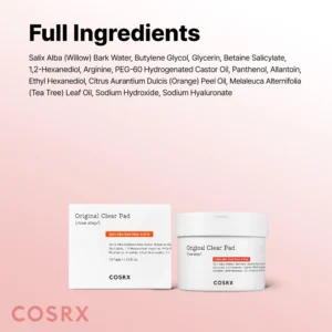 COSRX BHA Toner Pads 70 Sheets Exfoliating Pads for Dead Skin & Blackheads