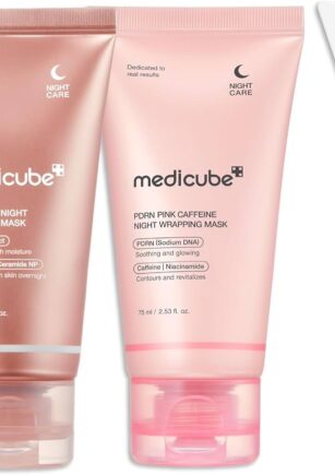 Medicube PDRN Caffeine Overnight Wrapping Peel Off Facial Mask vs Medicube Collagen Overnight Wrapping Peel Off Facial Mask