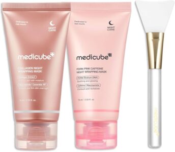 Medicube PDRN Caffeine Overnight Wrapping Peel Off Facial Mask vs Medicube Collagen Overnight Wrapping Peel Off Facial Mask